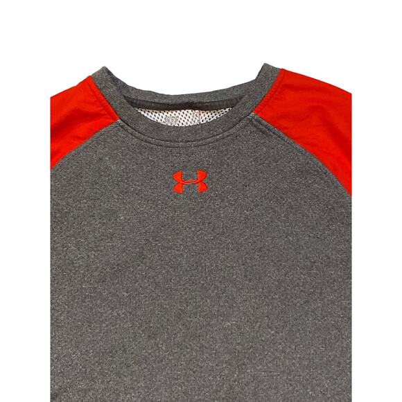 Under Armour Training Shirt Mens Large Gray Loose Coldgear Pullover Baseball - Picture 3 of 9